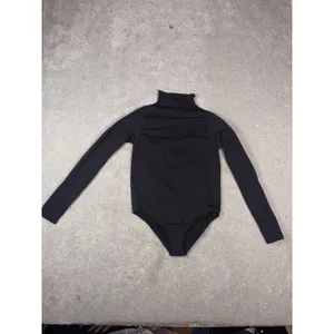 skims essential mock neck long sleeve bodysuit L/XL black Slimming thumbnail 4