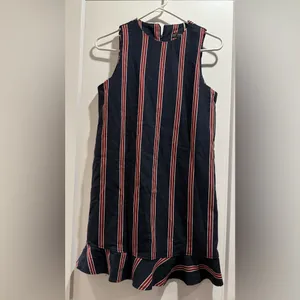 Zara Trafaluc Navy and Red Striped Mini Dress‎ Size Small thumbnail 2