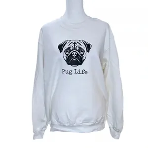 Gildan Pug Life Dog Funny Fleece Oversized Sweatshirt Pull Over Crew Neck thumbnail 2