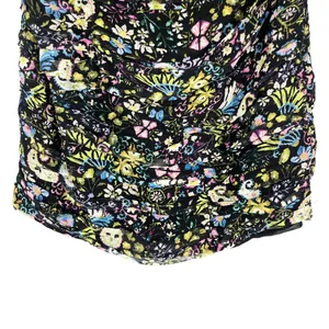 ZARA Floral Mini Dress Large Ruched Bodycon Halter Sweetheart Paisley Print thumbnail 10