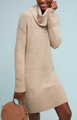 Anthropologie Cowl Neck Sonoran Sweater Dress Wool Blend Small thumbnail 1