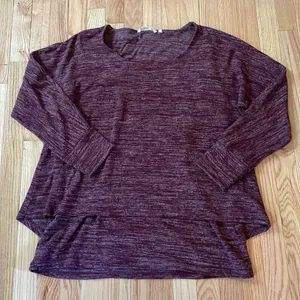 Soft Surroundings Knit Sweater Womens XL Purple Layered Minimalist Cozy thumbnail 1