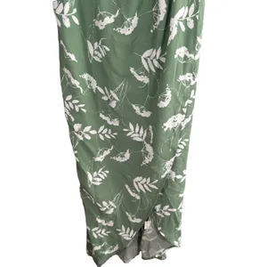 CMZ2005 Green Floral Sleeveless V-Neck Stretch Long Maxi Dress Women Sz XS thumbnail 4