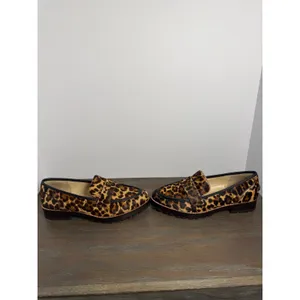 Vince Camuto Leopard Calf Hair Lug‎ Sole Loafers Size 7 New Statement thumbnail 2