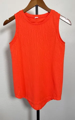 DSG Orange Geometric Jacquard Active Tank Top Sleeveless Athletic Size L thumbnail 1