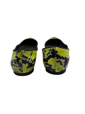 Embroidered Womens Size 6.5 Snake Ballet Casual Flats Green & Black thumbnail 9