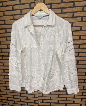 Sundance White Floral Button Down Shirt Size small thumbnail 1