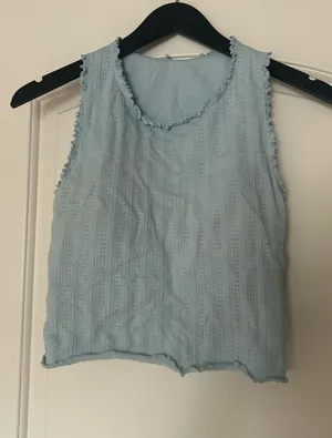 Target Light Blue Eyelet workout top thumbnail 1