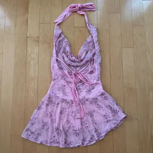Princess Polly Longer Daylight pink floral sequin cowl romper thumbnail 3
