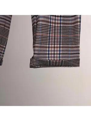 ✅By Anthropologie plaid tartan neutral color career pants trousers light wear thumbnail 4