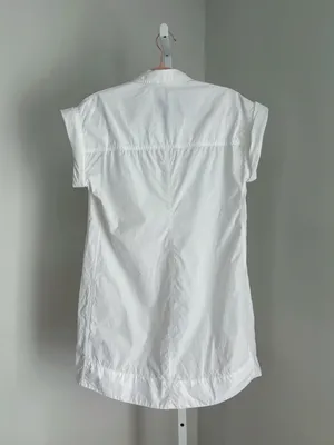 J Crew White Button-Up Poplin Shirt Dress Size S Minidress Classic Versatile thumbnail 2