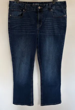 Maurices m jeans Womens 16 Short Mid Rise Dark Wash‎ Stretch Denim Blue Jeans thumbnail 1