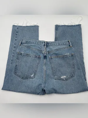 AGOLDE 90s Pinch Frayed Hem High Rise Straight Cropped Denim Jeans Sz 29 *READ* thumbnail 2
