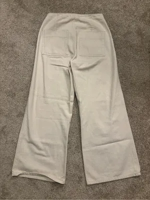 Zara Wide-Leg Cream Pants thumbnail 4