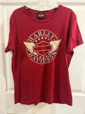 Harley-Davidson Red Crewneck Tee with Classic Bar & Shield Logo thumbnail 1