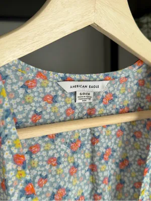 American Eagle Floral Tie Cover Up Top thumbnail 5