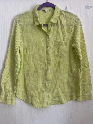 Lucky Brand Lime Green Button-Down Gauze Shirt thumbnail 2