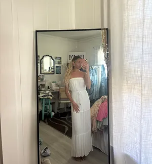 Strapless Long White Beach Dress Size XS thumbnail 5