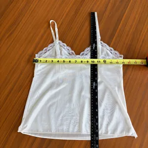 70s Vintage Deena Cami Tank S Ivory Lace Trim Lingerie Coquette Romantic Dreamy thumbnail 8