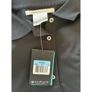 Nike Golf Dri-FIT NWT Mobil 1 Logo Polo Shirt Women's Medium Black new with tags thumbnail 4