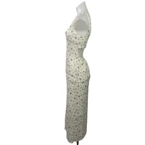 Demetra For Aeropostale White Floral Lace Sleeveless Midi Bodycon Dress Size S thumbnail 2