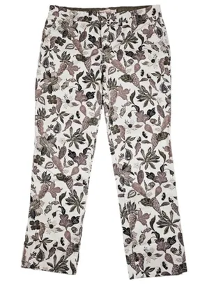 Tory Burch Women's‎ Floral Leaf Printed Trousers Size 27 thumbnail 1
