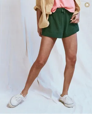THE GREAT- The Gauze Bonfire Shorts Dark Forest Size S thumbnail 1