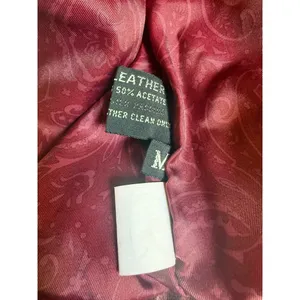 Vintage 80s Winlit Burgundy Leather Wrap Jacket Belted Power Shoulders M thumbnail 10