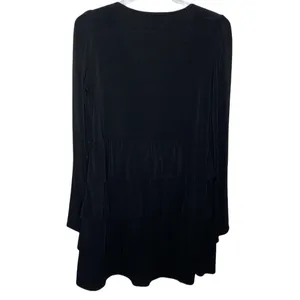 Show me your mumu long sleeve tiered mini dress black size S thumbnail 4