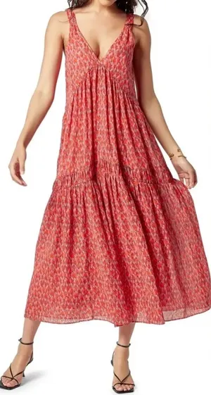 Joie Maxi Dress Tiered Flowing Summer Dress Tea Rose size small thumbnail 1