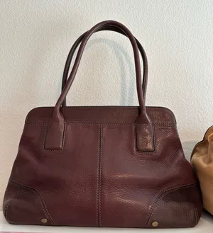 Vintage Y2K style Oroton Classic Women's Leather Bag - Burgundy/Maroon thumbnail 1