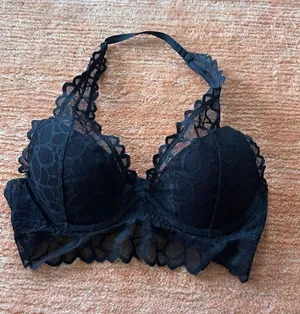 Black Halter Victoria Secret PINK Bralette thumbnail 1