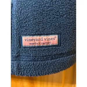 Vineyard Vines Marthas Vineyard Fleece Vest Womens L‎ Large Full Zip Navy thumbnail 5