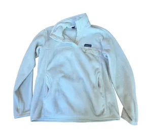Patagonia Re-Tool Snap-T‎ Fleece Pullover Cream White Womens Medium Polartec thumbnail 1