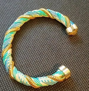 Kendra Scott Masie Cuff Gold-Tone Turquoise & Blue Twisted Rope Cuff Bracelet thumbnail 1