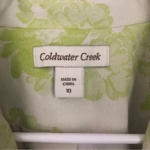 NWT Coldwater Creek Lime Floral Jacquard Blazer Jacket U21 thumbnail 6