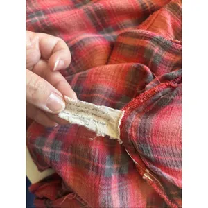 Free People FP One Grunge Mini Dress Long Sleeve Plaid Button Front Size L thumbnail 5