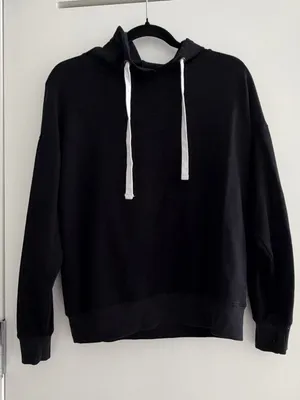 Buffalo by David Bitton - Black Hoodie with White Drawstrings thumbnail 1