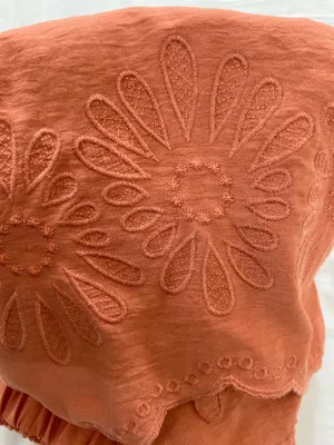 Adrianna Papell Coral Daisy Embroidered Scalloped Hem Midi Skirt XL thumbnail 9