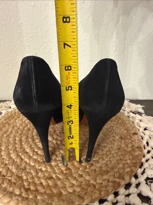 Gucci Black Suede‎ Peep Toe Platform Stiletto Pumps Heels Size 37 thumbnail 7