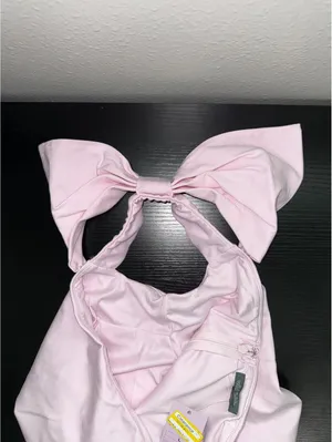 Wild Fable Light Pink Puff‑Bow Sleeve Mini Dress – Size L, NWT thumbnail 3