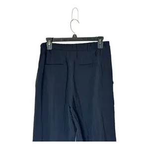 Maje Pants Women‎ Small Black Lightweight Elastic Waist Wide Leg Cropped Trouser thumbnail 4
