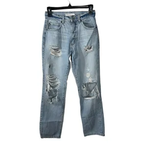 Garage 100% Cotton High Rise Boyfriend Jeans Sz 23 Vintage Fit Distressed Denim thumbnail 3