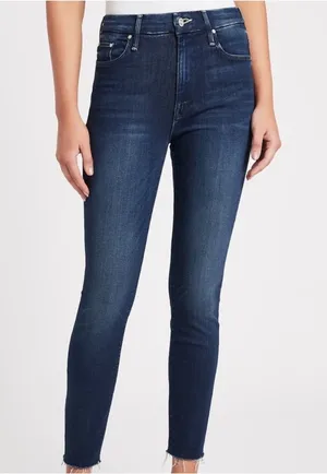 Mother High Waisted Looker Ankle Fray Jeans in Last Call thumbnail 1