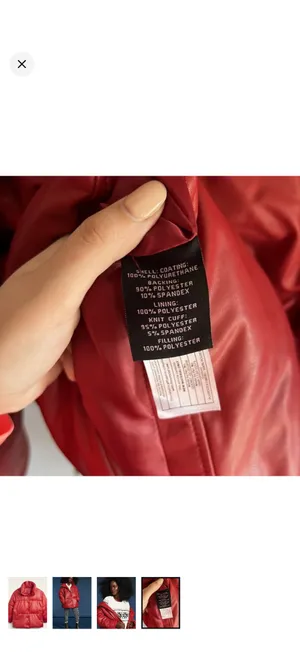 Avec Les Filles Red Short Boxy Puffer Jacket thumbnail 5