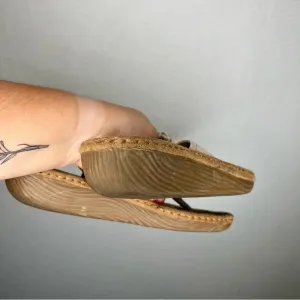 Cobbie‎ Cuddlers | Floral Thong Flip Flops 9W Tan Heeled thumbnail 6