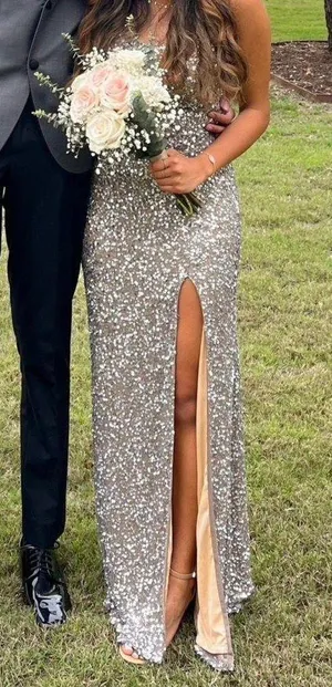 Sherri Hill Gold Prom Dress thumbnail 1