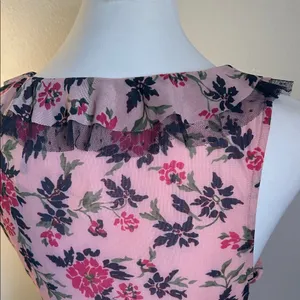 Anthropologie’s Maeve New Tie Front Floral Ruffle Lace V-Neck Pink Women's Top thumbnail 6