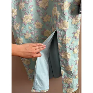 Lulus Immaculate Chicness Mint Blue Floral Brocade Midi Dress Size Small NWT thumbnail 10