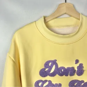 Boutique Don't Kill My Vibe Yellow‎ Pullover Sweatshirt M thumbnail 4